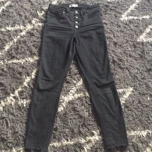 Madewell 9” high rise skinny jeans with button fly